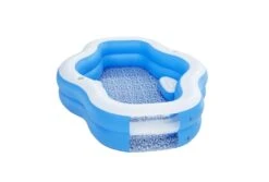 Bestway Splashview Opblaasbaar Zwembad | 270 X 198 X 51 Cm -Dophin Zwembaden Winkel bestway familiebad plusvorm splashview 270 voor aanzicht schuin
