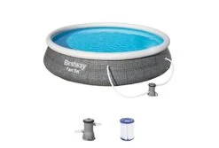 Bestway Fast Set Rotan Zwembad | Ø 396 X 84 Cm -Dophin Zwembaden Winkel bestway fast set rotan accesoires 1 1