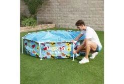 Bestway Steel Pro Zwembad Met Zonnescherm | Ø 244 X 51 Cm -Dophin Zwembaden Winkel bestway opzet zwembad 244 met zonnescherm installatie