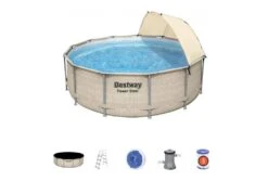 Bestway Power Steel Rotan Zwembad | Ø 396 X 107 Cm -Dophin Zwembaden Winkel bestway power steel rotan zwembad 396 x 107 cm 3