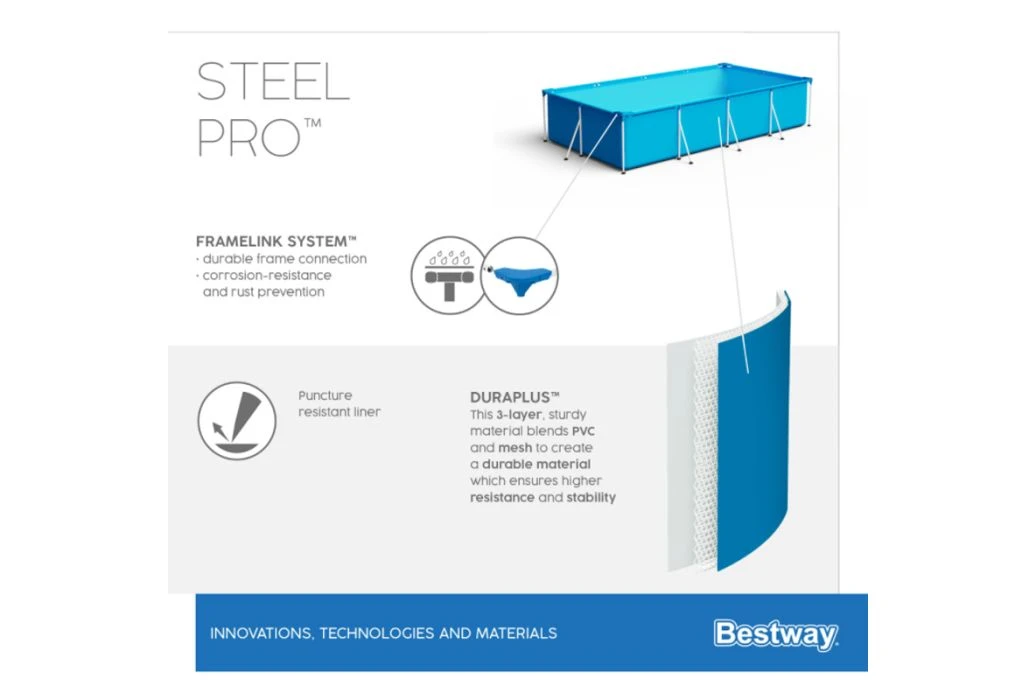 Bestway Steel Pro Zwembad | 400 X 211 X 81 Cm 6 Bestway Steel Pro Zwembad | 400 X 211 X 81 Cm - Afbeelding 6