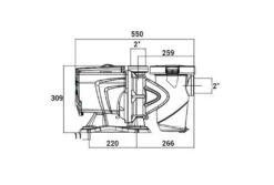 DAB Zwembadpomp E-Swim 150 M 8 DAB Zwembadpomp E-Swim 150 M -Dophin Zwembaden Winkel dab e swim energiezuinige zwembadpomp technische tekening afmetingen
