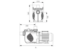Emaux Super-Power Pomp | 1,5 KW -Dophin Zwembaden Winkel emaux sph technische tekening 1