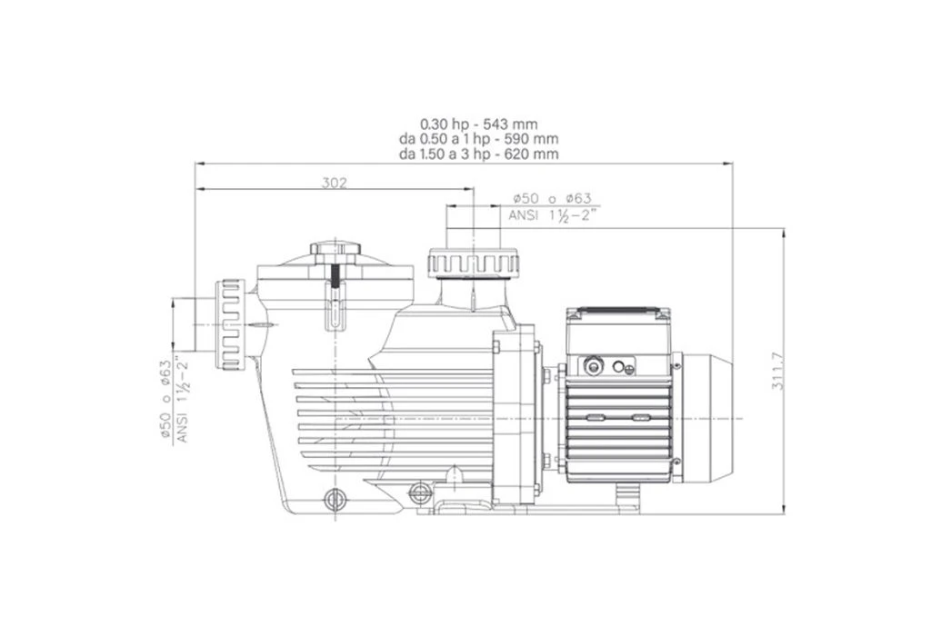 Kripsol KS Evo 33 Zwembadpomp | 5 M³/uur 3 Kripsol KS Evo 33 Zwembadpomp | 5 M³/uur - Afbeelding 3